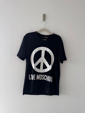 LOVE MOSCHINO Black Peace Tee L